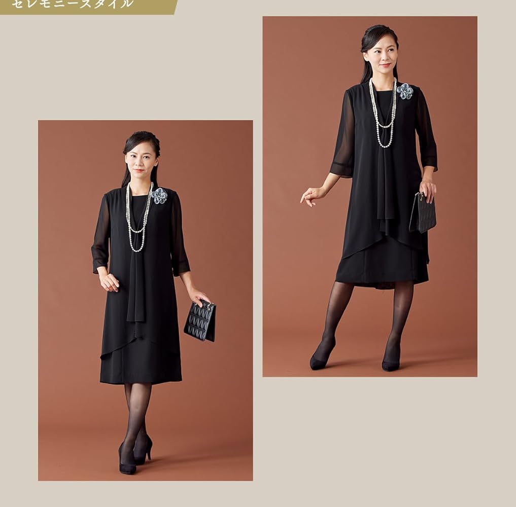Brackgallery＊ブラックフォーマル＊ワンピース＊ゆったり大きめ＊15号 Amazon.co.jp: [SORITEAL Black Label] ブラックフォーマル 夏用